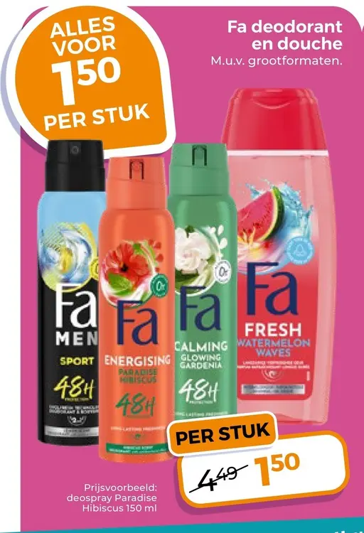 Aanbieding: Fa deodorant en douche