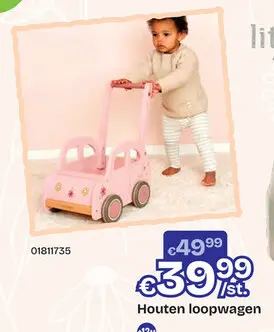 Aanbieding: Little Dutch Loopwagen Roze FSC