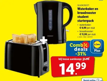 Aanbieding: Waterkoker en broodrooster student starterpack