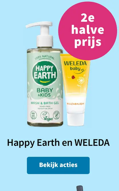 Promotie: Happy Earth Baby & Kids Wash & Bath Gel 