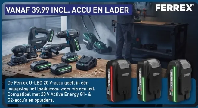 Aanbieding: Ferrex U-LED 20 V-accu