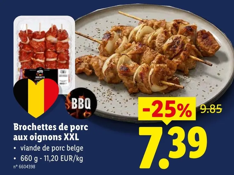 Offre: Brochettes de porc aux oignons XXL