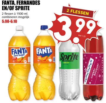 Aanbieding: Fanta, FERNANDES en/of SPRITE