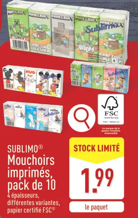 Offre: Mouchoirs imprimés