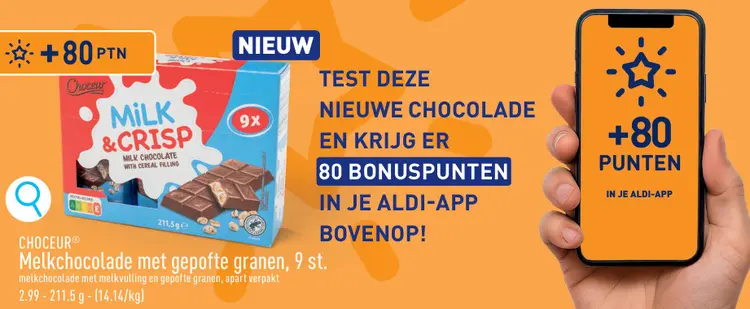 Promotie: Melkchocolade met gepofte granen