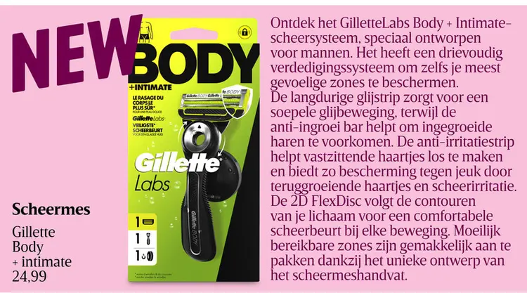 Promotie: Scheermes Gillette Body + intimate