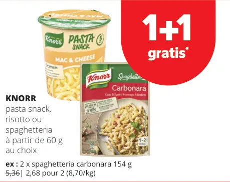 Offre: Pasta snack, risotto ou spaghetteria