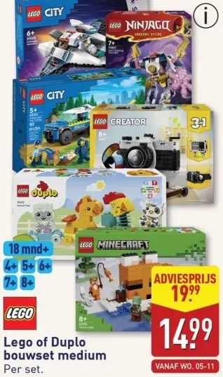 Aanbieding: Lego of Duplo bouwset medium