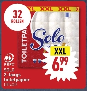 Aanbieding: PEFC SOLO 2 - laags toiletpapier OP = OP . XXL