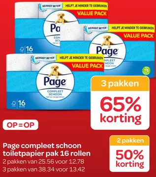 Aanbieding: Page compleet schoon toiletpapier 2 of 3 pakken