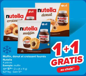 Offre: Muffin, donut et croissant fourrés