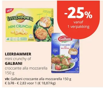 Aanbieding: LEERDAMMER mini crunchy of GALBANI croccante 