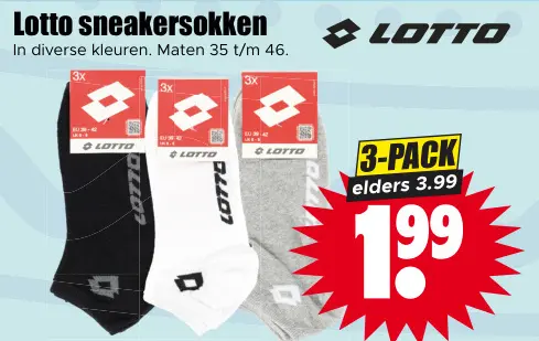 Aanbieding: Lotto sneakersokken