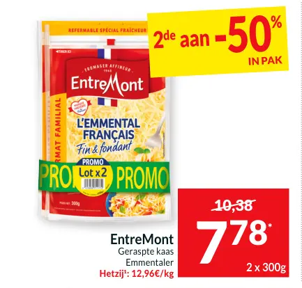 Promotie: Geraspte kaas Emmentaler