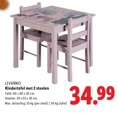 Aanbieding: Kindertafel met 2 stoelen