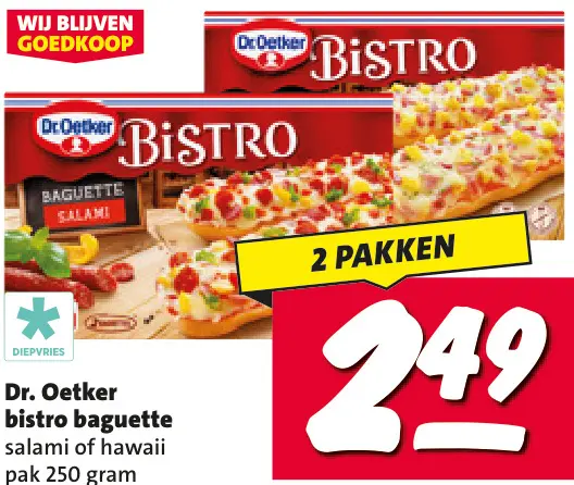 Aanbieding: Bistro baguette salami of hawaii