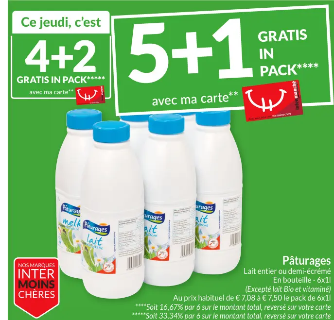Offre: Lait entier ou demi-écrémé