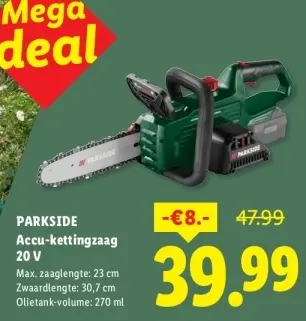Aanbieding: Accu-kettingzaag