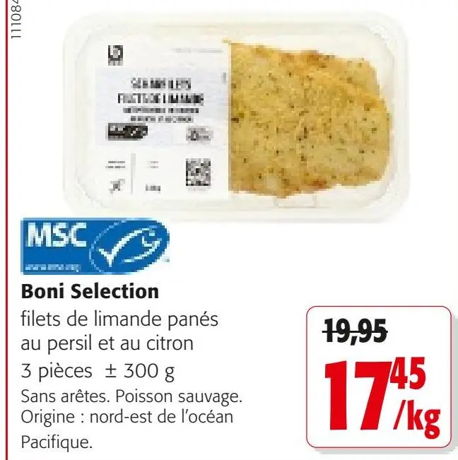 Offre: filets de limande panés au persil et au citro