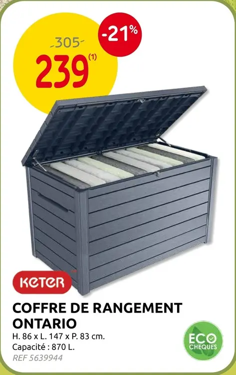 Offre: Coffre de rangement Ontario