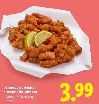 Offre: Lanières de dinde citronnelle-piment