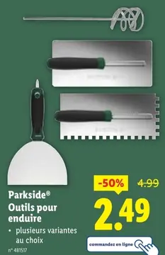 Offre: Parkside® Outils pour enduire