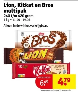 Promotie: Lion, Kitkat en Bros multipak