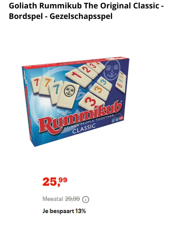 Aanbieding: Rummikub The Original Classic - Bordspel - Ge