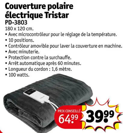 Offre: Couverture polaire électrique
