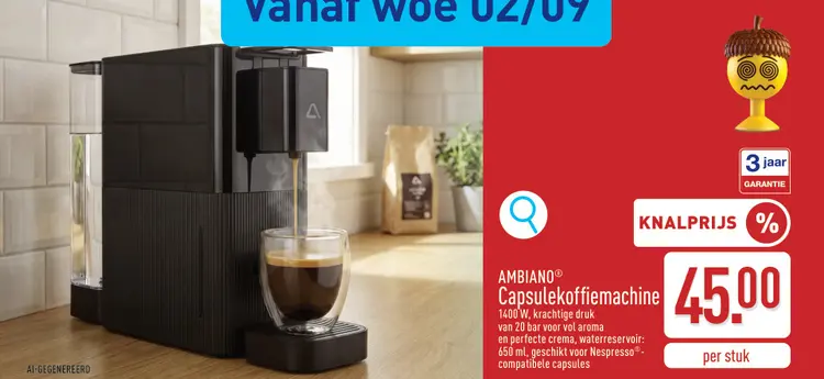 Promotie: Capsulekoffiemachine
