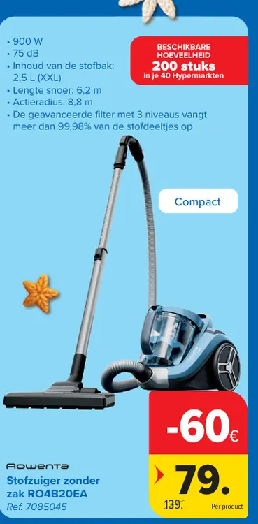Promotie: Stofzuiger zonder zak RO4B20EA