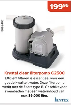 Aanbieding: Krystal clear filterpomp C2500