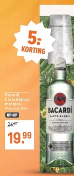Aanbieding: Bacardí Carta Blanca met glas