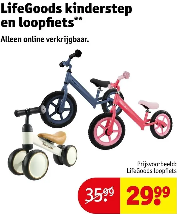 Aanbieding: LifeGoods Kinderstep en loopfiets