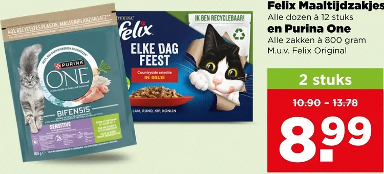 Aanbieding: Maaltijdzakjes en Purina One