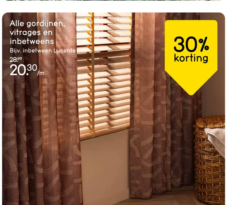Aanbieding: Alle gordijnen, vitrages en inbetweens
