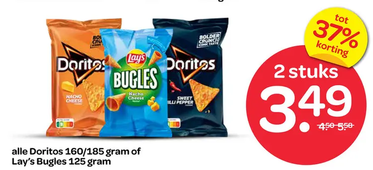 Aanbieding: Doritos or Lay's Bugles