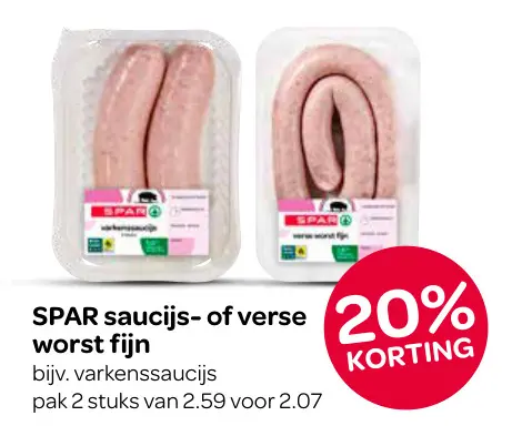 Aanbieding: saucijs- of verse worst fijn