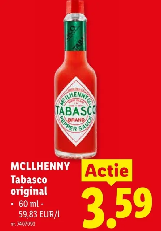 Promotie: Mcllhenny Tabasco original