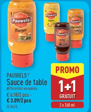 Offre: Sauce de table