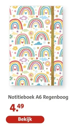 Aanbieding: Notitieboek A6 Regenboog