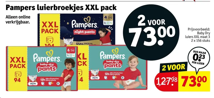 Aanbieding: Pampers luierbroekjes XXL pack
