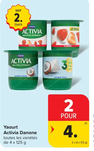 Offre: Yaourt Activia Danone