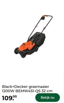 Aanbieding: Grasmaaier BEMW451-QS 32 cm