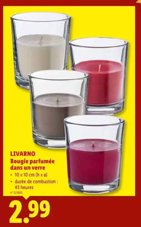 Offre: Bougie parfumée dans un verre