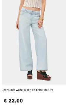 Aanbieding: Jeans met wijde pijpen en riem Rita Ora