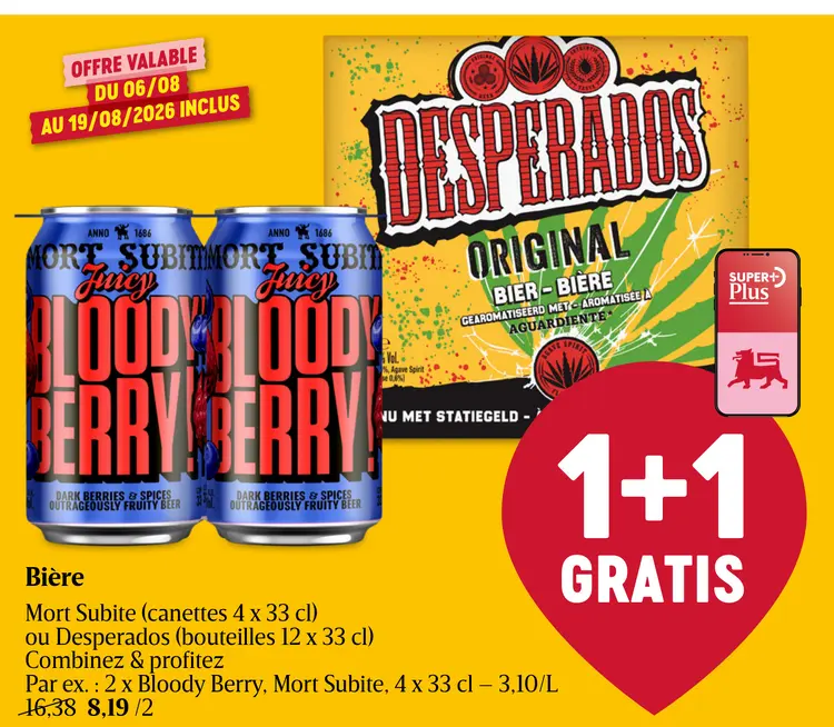 Offre: Bière Mort Subite ou Desperados