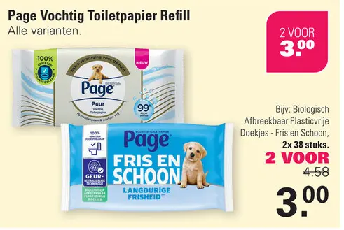 Aanbieding: Page Vochtig Toiletpapier Aloë Vera