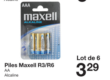 Offre: Piles Maxell R3/R6