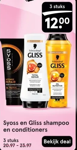 Aanbieding: Syoss en Gliss shampoo en conditioners
